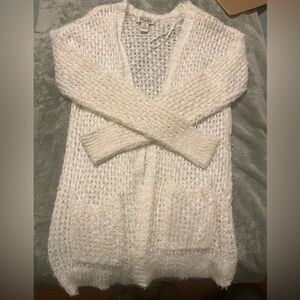 Mudd Women's Cream Open-Knit Cardigan